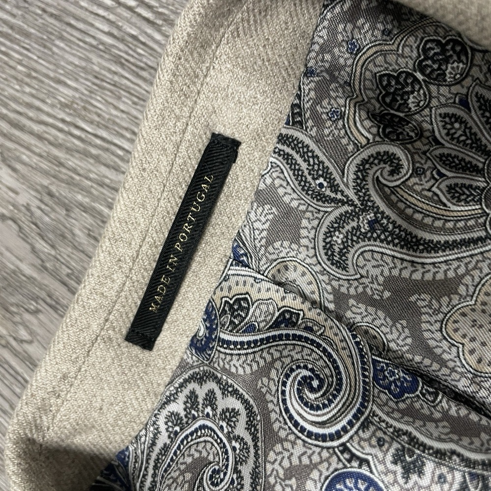 Loro Piana Blazer Jacket Men 43R Beige J. Hilburn Sport Coat Paisley Lined - Picture 3 of 12
